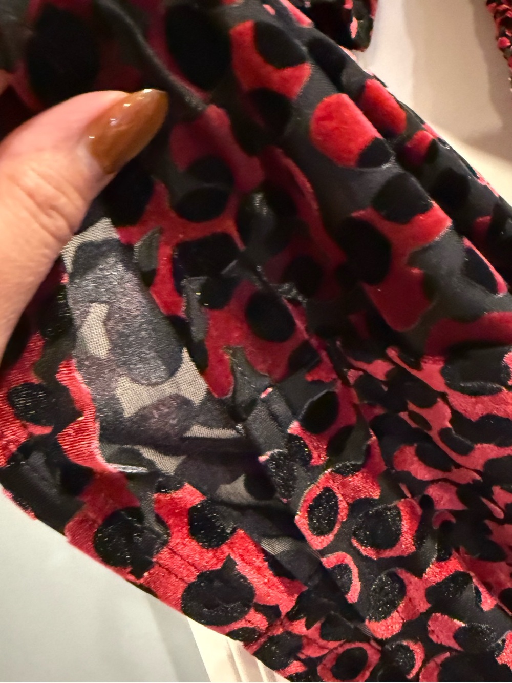 Taylor Red and Black Velvet Ruched Midi bodycon Dress - Picture 6 of 8